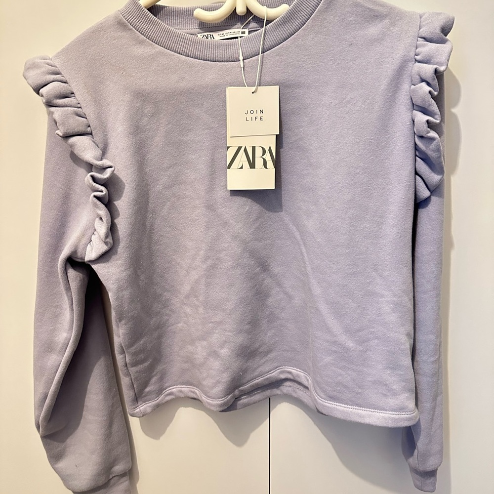 Zara Light Purple Ruffle sweater